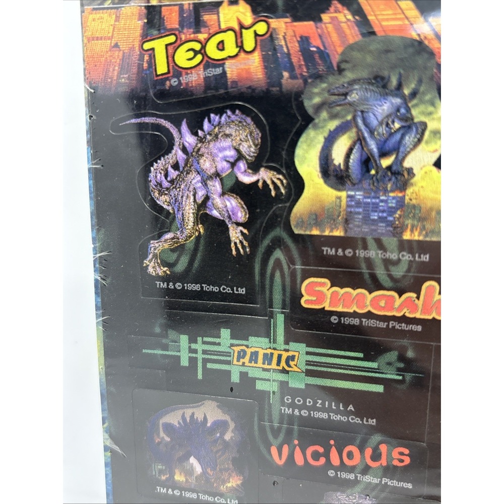 Vintage 1998 Godzilla Collectible Sticker Set Of 2 Stickers Godzilla Sticker - Picture 3 of 9